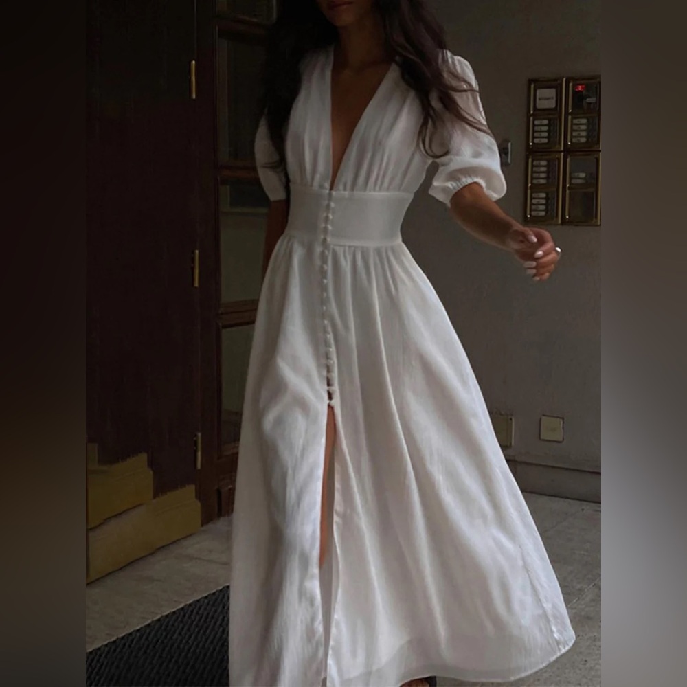 Commense Frenchy Button Split Long Dress - Picture 6 of 13